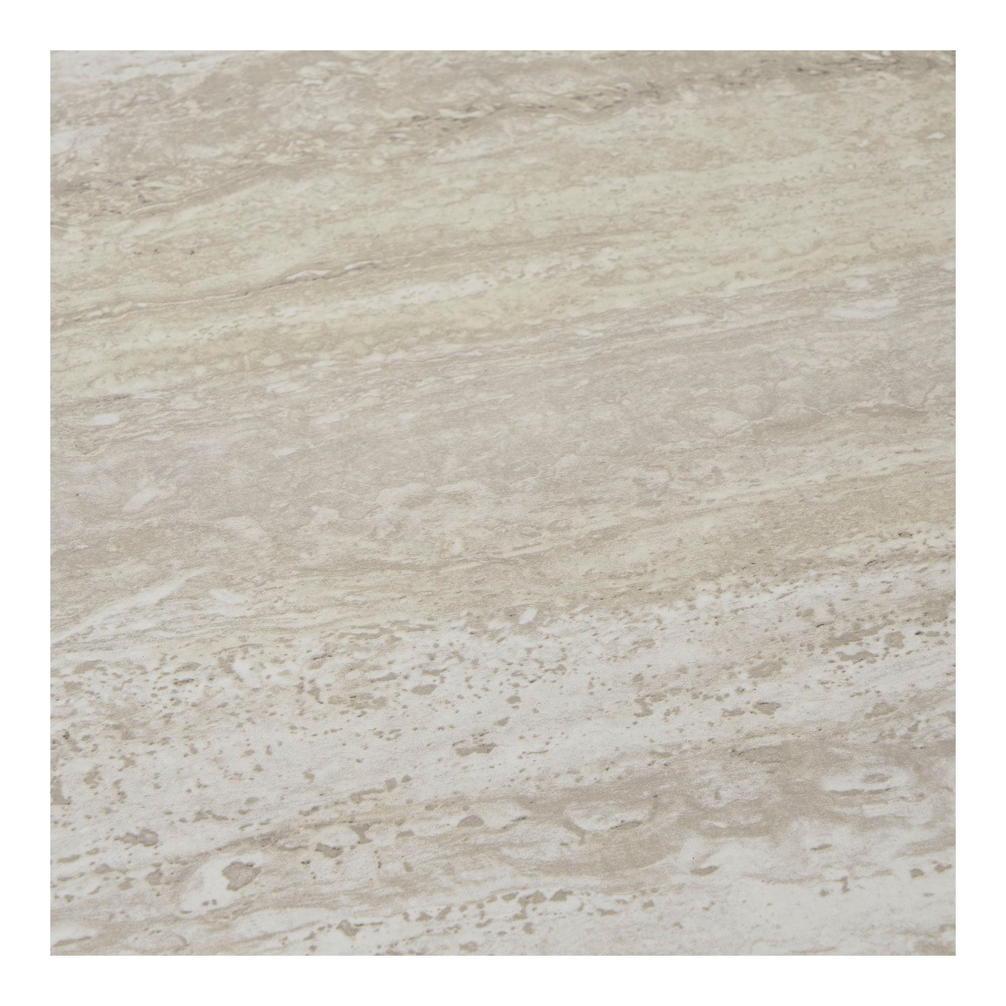 Leuven – Beistelltisch, Travertin-Optik, schwarze Beine Ø27×46 cm